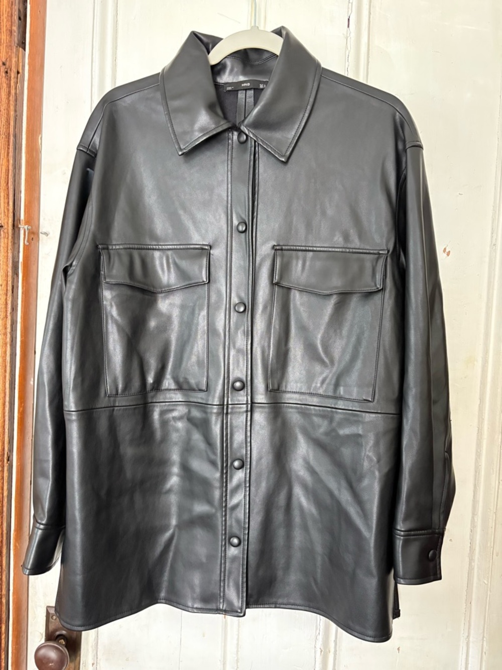 Mango Black Faux Leather jacket